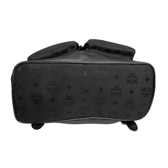 MCM Nylon Leather Backpack Black 💼 Y0130 - Picture 14 of 16